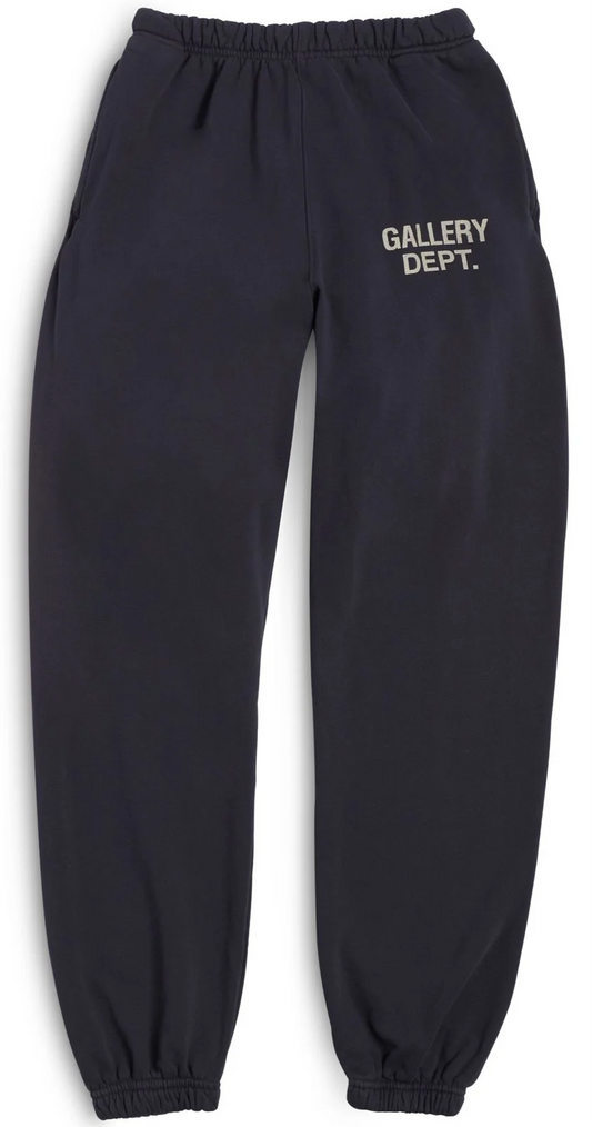 Gallery Dept Logo Cuffed Black Sweatpants