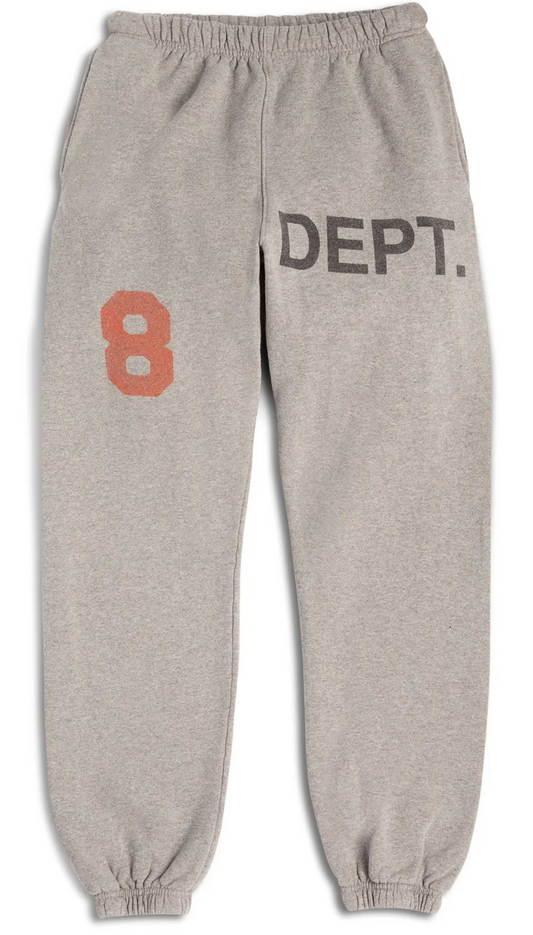 Gallery Dept 8 Logo Cuffed Grey Sweatpants